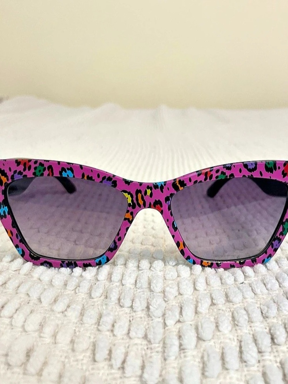 Betsey Johnson Animal Print Sunglasses in Pink & Black
